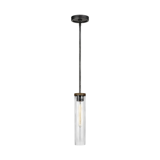 Visual Comfort Studio P1510DWK/SGM Angelo One Light Pendant, Distressed Weathered Oak / Slate Grey Metal Main Image.jpg