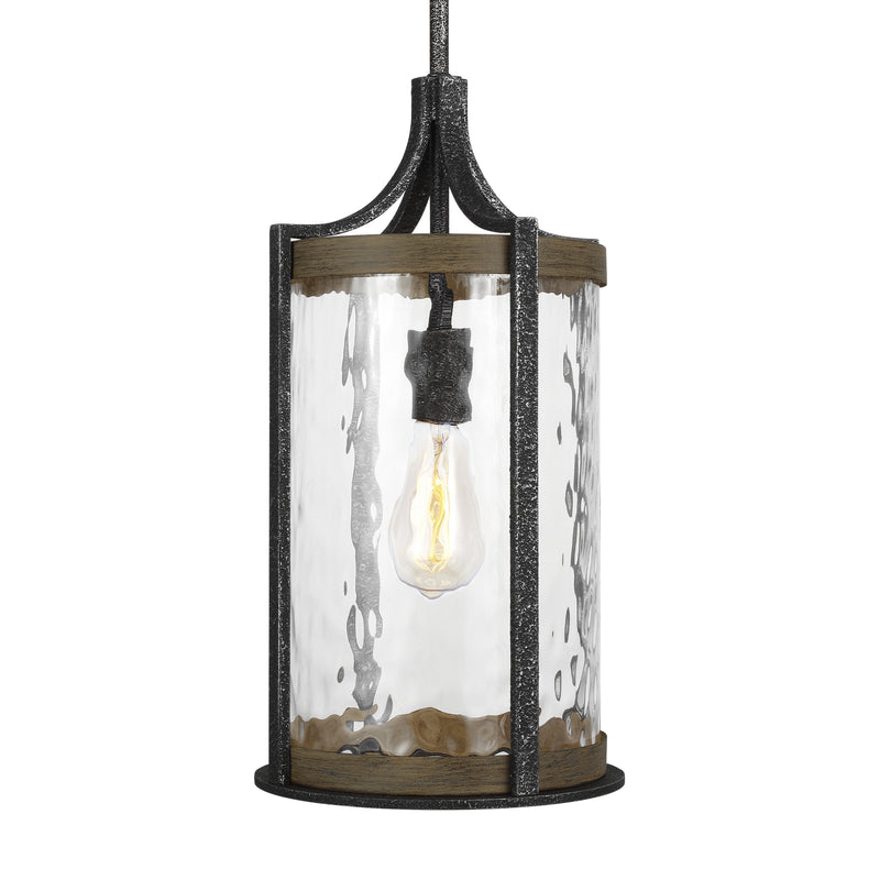 Visual Comfort Studio P1511DWK/SGM Angelo One Light Pendant, Distressed Weathered Oak / Slate Grey Metal Alternate Image.jpg