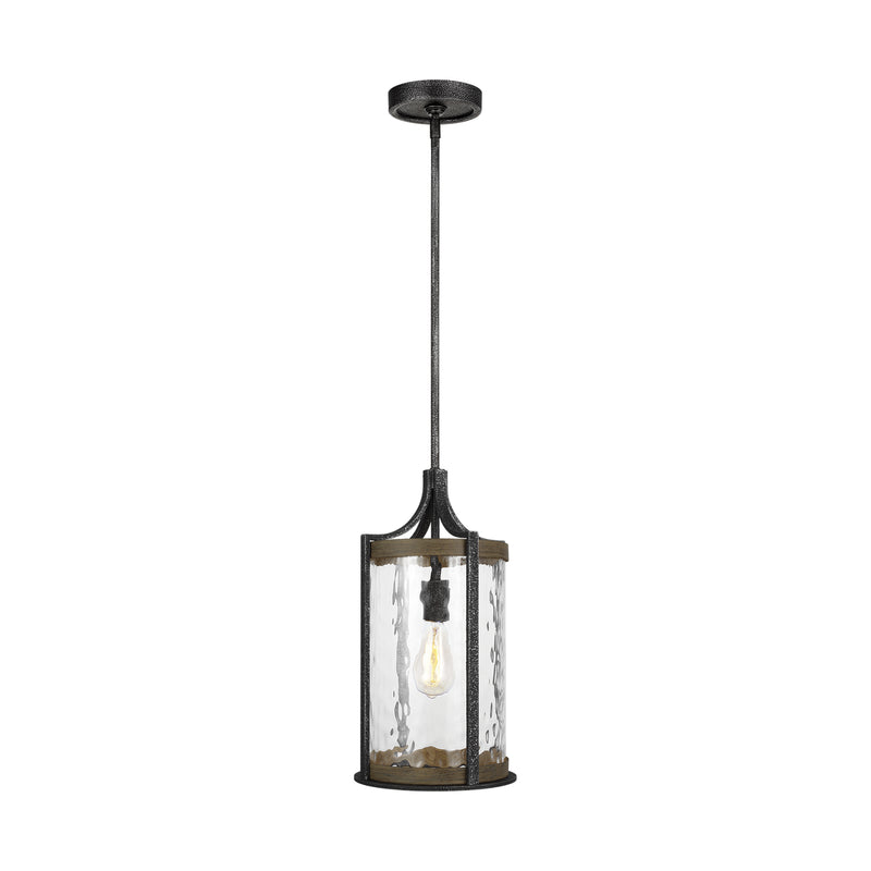 Visual Comfort Studio P1511DWK/SGM Angelo One Light Pendant, Distressed Weathered Oak / Slate Grey Metal Main Image.jpg