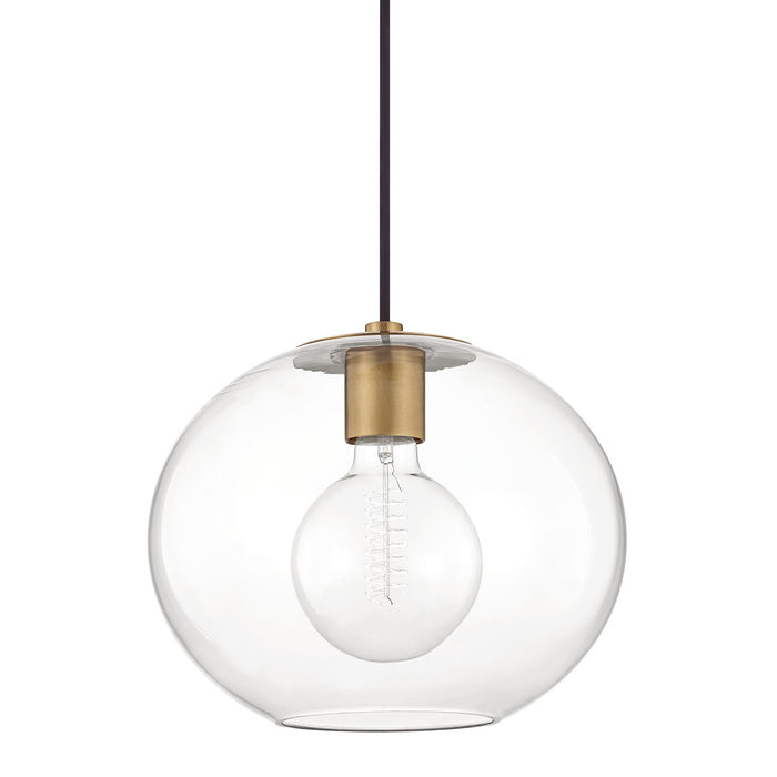 Mitzi H270701L-AGB Margot One Light Pendant, Aged Brass Main Image.jpg