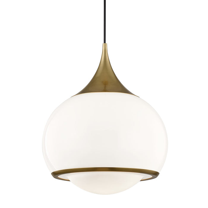 Mitzi H281701L-AGB Reese One Light Pendant, Aged Brass Main Image.jpg