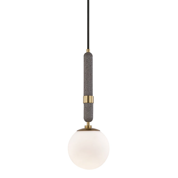 Mitzi H289701S-AGB Brielle One Light Pendant, Aged Brass Main Image.jpg