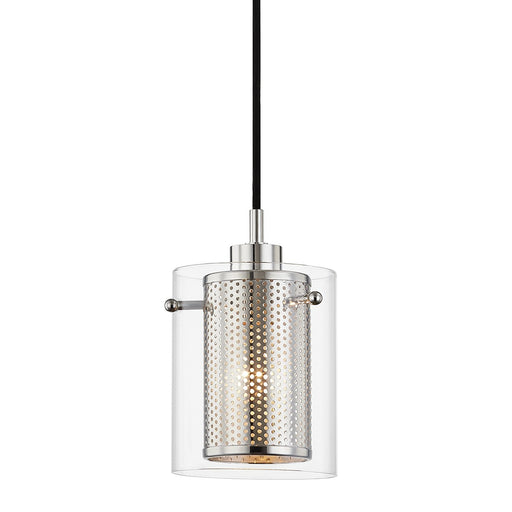 Mitzi H323701-PN Elanor One Light Pendant, Polished Nickel Main Image.jpg