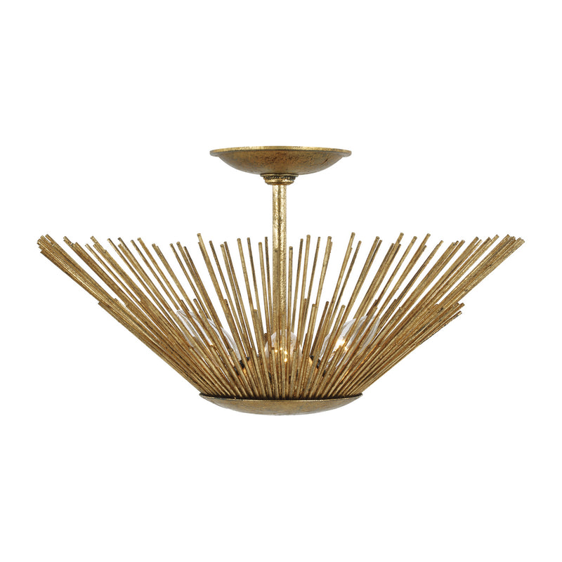 Visual Comfort Studio AF1083ADB Helios Three Light Flush Mount, Antique Gild Main Image.jpg