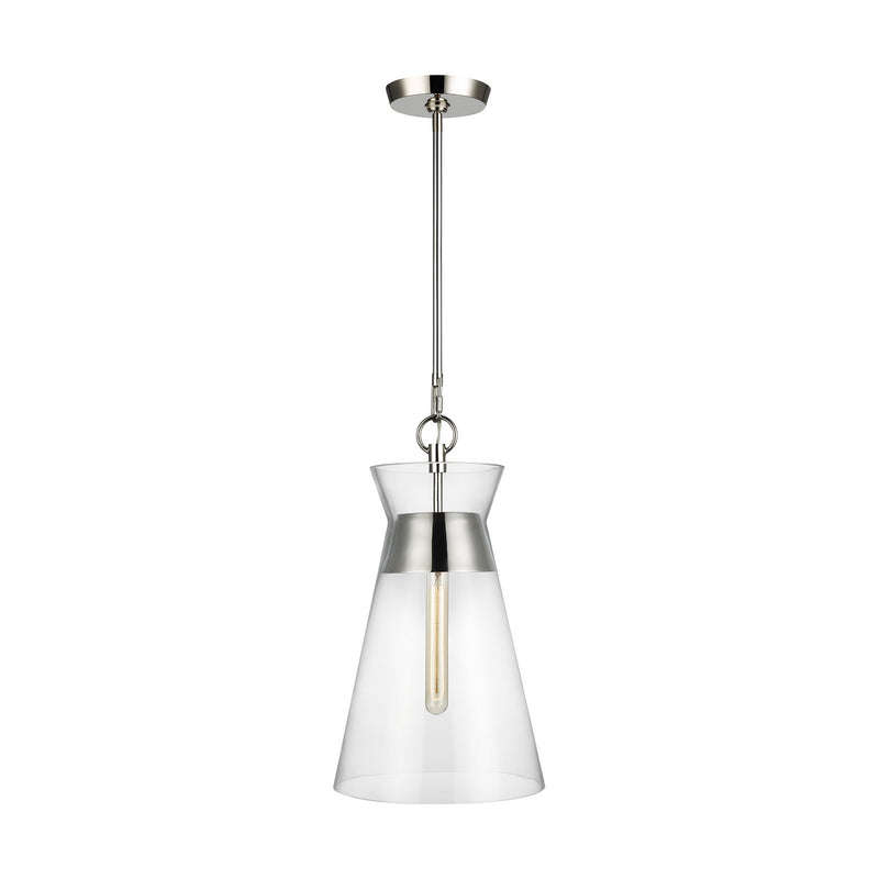 Visual Comfort Studio CP1021PN Atlantic One Light Pendant, Polished Nickel Main Image.jpg