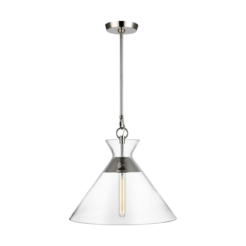 Visual Comfort Studio CP1031PN Atlantic One Light Pendant, Polished Nickel Main Image.jpg