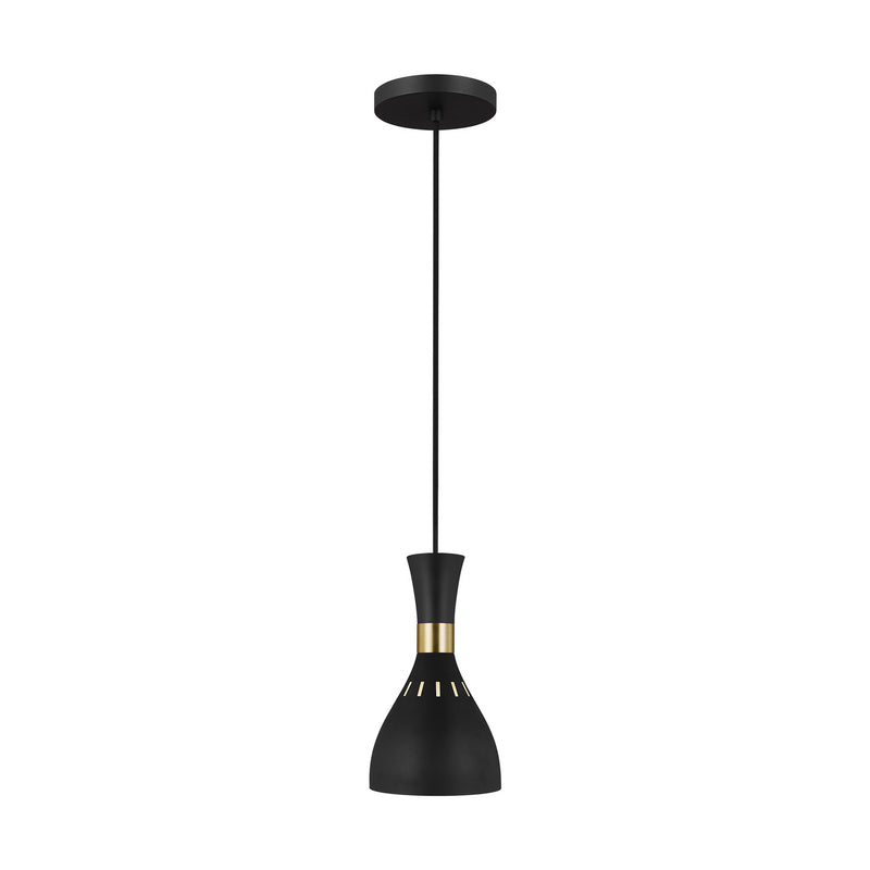 Visual Comfort Studio EP1141MBK Joan One Light Pendant, Midnight Black Main Image.jpg