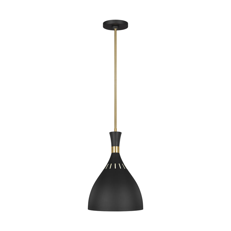 Visual Comfort Studio EP1151MBK Joan One Light Pendant, Midnight Black Main Image.jpg