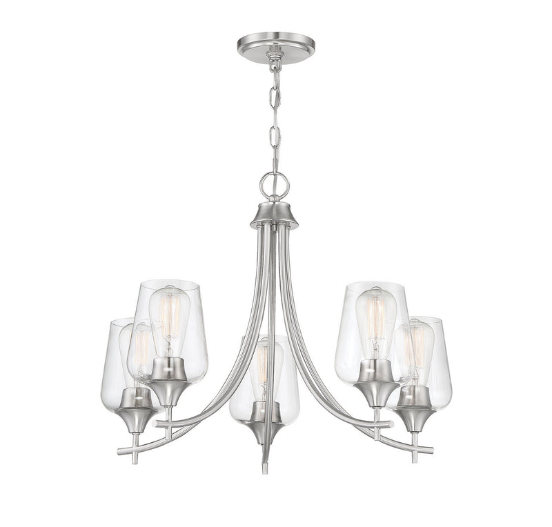 Savoy House 1-4032-5-SN Five Light Chandelier, Satin Nickel (3)
