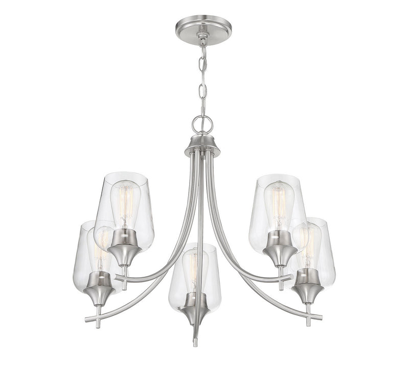 Savoy House 1-4032-5-SN Five Light Chandelier, Satin Nickel (4)