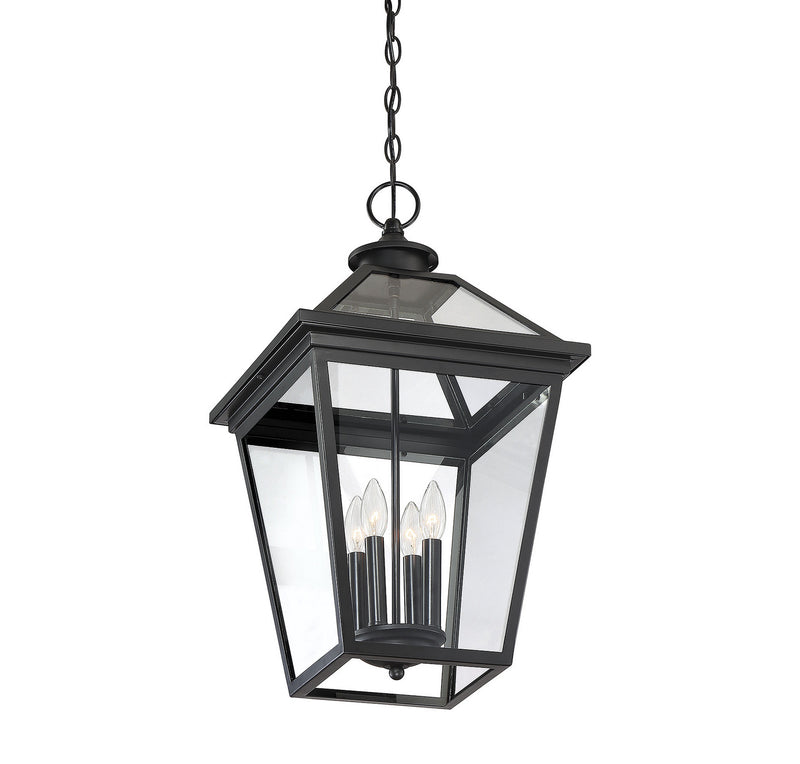Savoy House 5-148-BK Four Light Outdoor Hanging Lantern, Black (4)