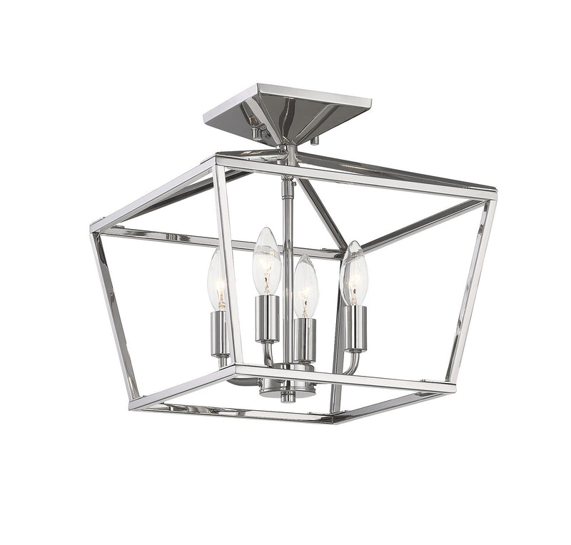 Savoy House 6-328-4-109 Four Light Semi-Flush Mount, Polished Nickel (2)