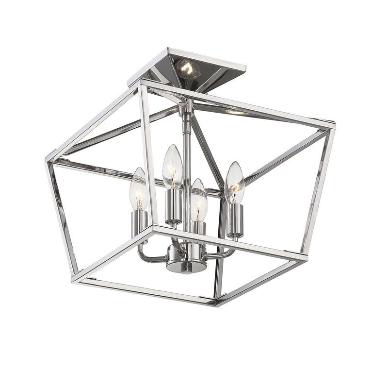 Savoy House 6-328-4-109 Four Light Semi-Flush Mount, Polished Nickel (3)