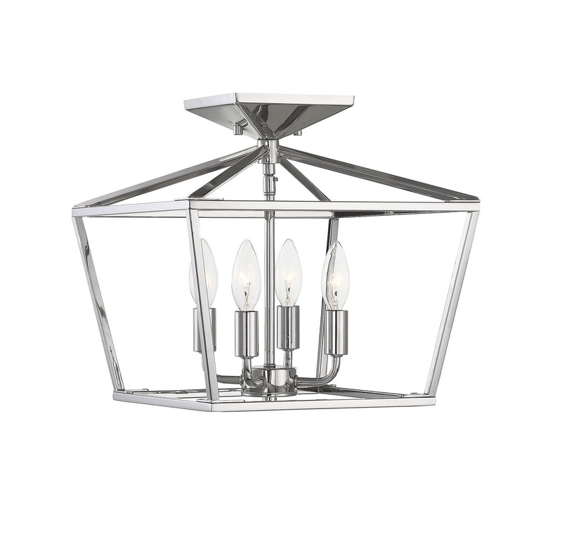 Savoy House 6-328-4-109 Four Light Semi-Flush Mount, Polished Nickel (4)