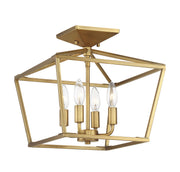 Savoy House 6-328-4-322 Four Light Semi-Flush Mount, Warm Brass (2)