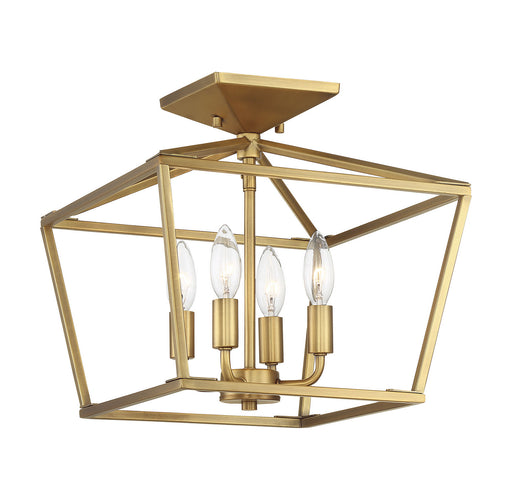 Savoy House 6-328-4-322 Four Light Semi-Flush Mount, Warm Brass (2)