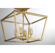 Savoy House 6-328-4-322 Four Light Semi-Flush Mount, Warm Brass (6)
