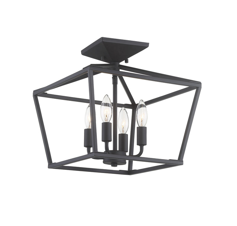 Savoy House 6-328-4-89 Four Light Semi-Flush Mount, Matte Black (2)