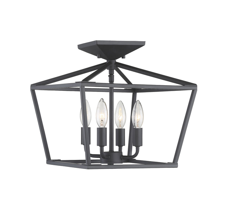 Savoy House 6-328-4-89 Four Light Semi-Flush Mount, Matte Black (4)