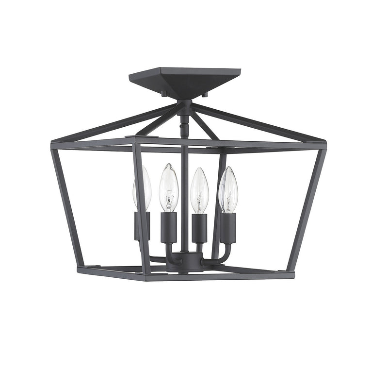 Savoy House 6-328-4-89 Four Light Semi-Flush Mount, Matte Black (5)