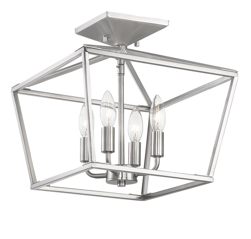 Savoy House 6-328-4-SN Four Light Semi-Flush Mount, Satin Nickel (2)