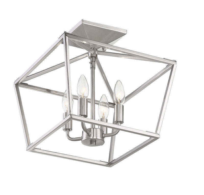 Savoy House 6-328-4-SN Four Light Semi-Flush Mount, Satin Nickel (3)