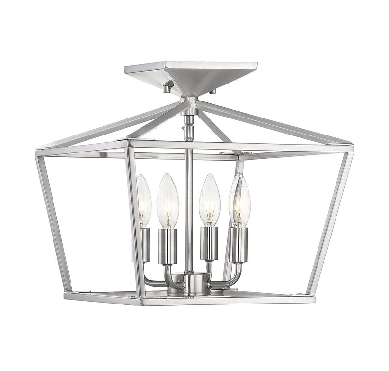 Savoy House 6-328-4-SN Four Light Semi-Flush Mount, Satin Nickel (4)