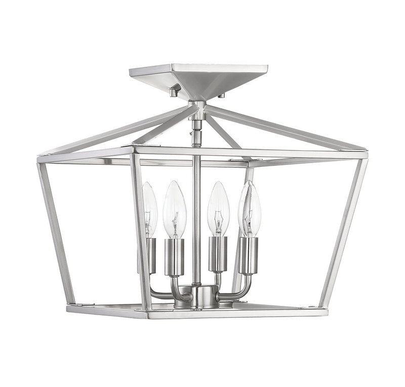 Savoy House 6-328-4-SN Four Light Semi-Flush Mount, Satin Nickel (5)