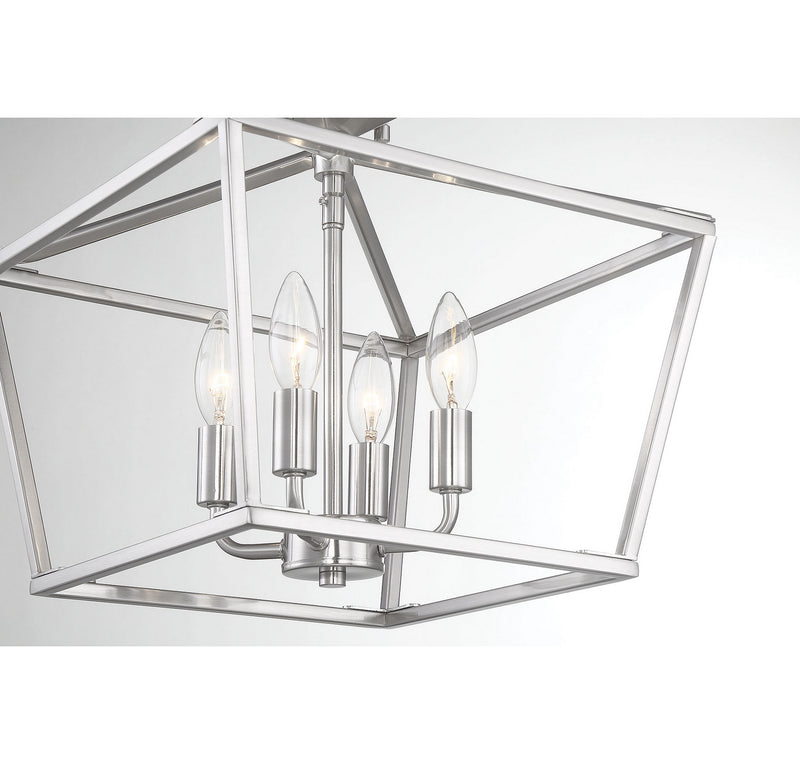 Savoy House 6-328-4-SN Four Light Semi-Flush Mount, Satin Nickel (6)