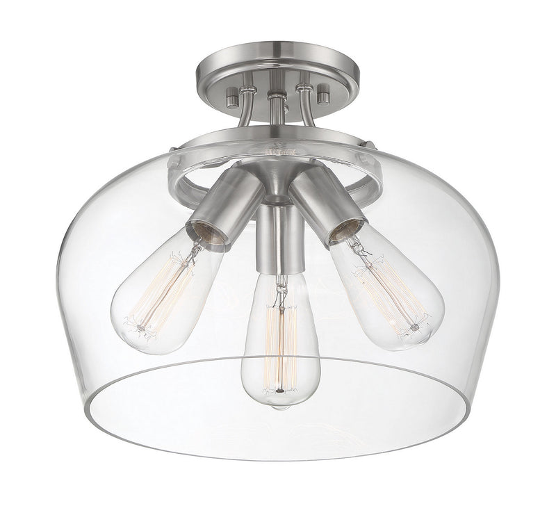 Savoy House 6-4035-3-SN Three Light Semi-Flush Mount, Satin Nickel (2)