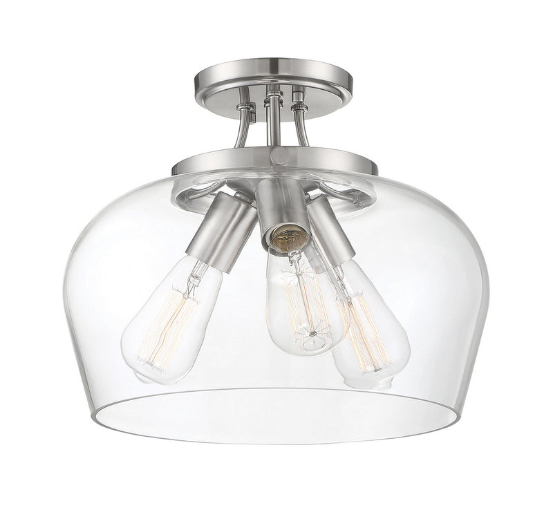 Savoy House 6-4035-3-SN Three Light Semi-Flush Mount, Satin Nickel (3)