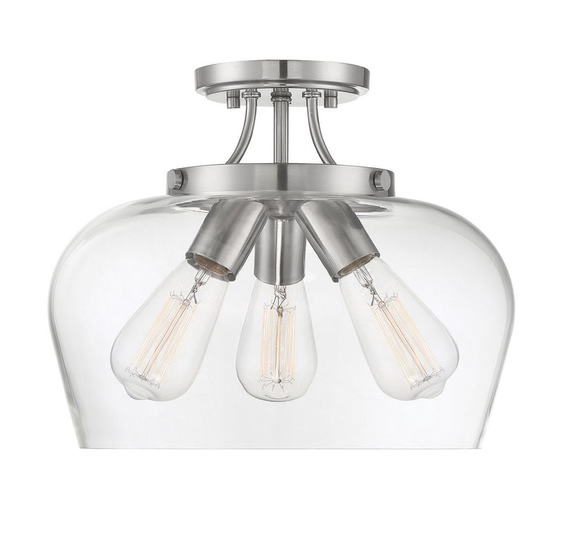 Savoy House 6-4035-3-SN Three Light Semi-Flush Mount, Satin Nickel (4)