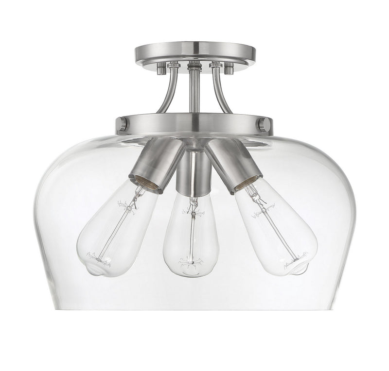 Savoy House 6-4035-3-SN Three Light Semi-Flush Mount, Satin Nickel (5)