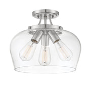 Savoy House 6-4035-3-SN Three Light Semi-Flush Mount, Satin Nickel