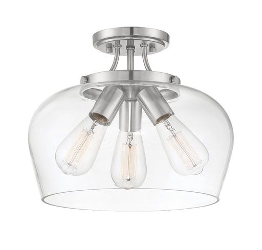 Savoy House 6-4035-3-SN Three Light Semi-Flush Mount, Satin Nickel