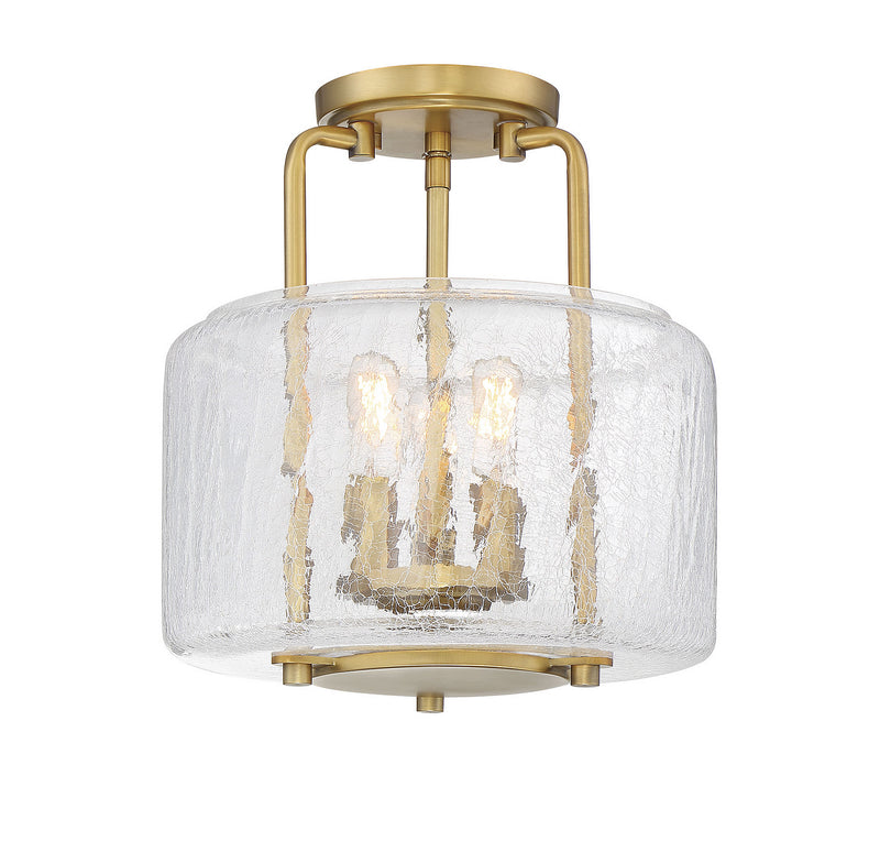 Savoy House 6-7790-3-322 Three Light Semi-Flush Mount, Warm Brass