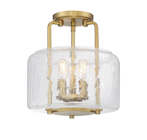 Savoy House 6-7790-3-322 Three Light Semi-Flush Mount, Warm Brass