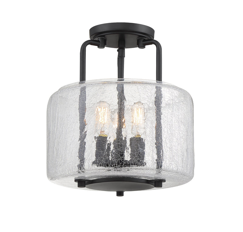 Savoy House 6-7790-3-89 Three Light Semi-Flush Mount, Black