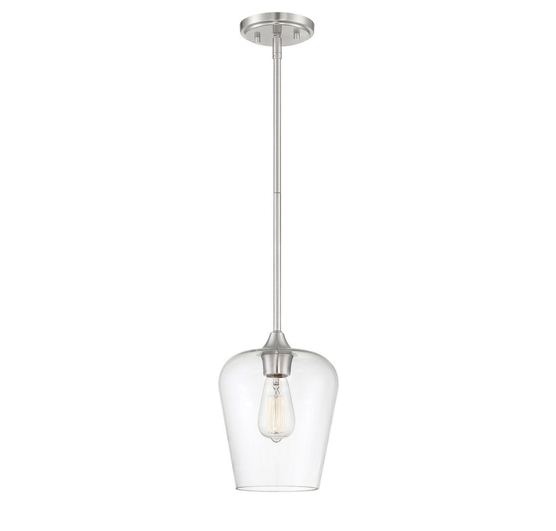 Savoy House 7-4036-1-SN One Light Mini Pendant, Satin Nickel