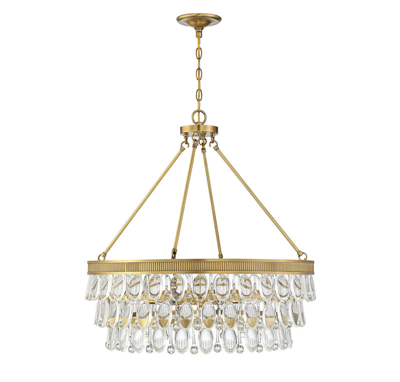 Savoy House 7-8701-6-322 Six Light Pendant, Warm Brass (2)