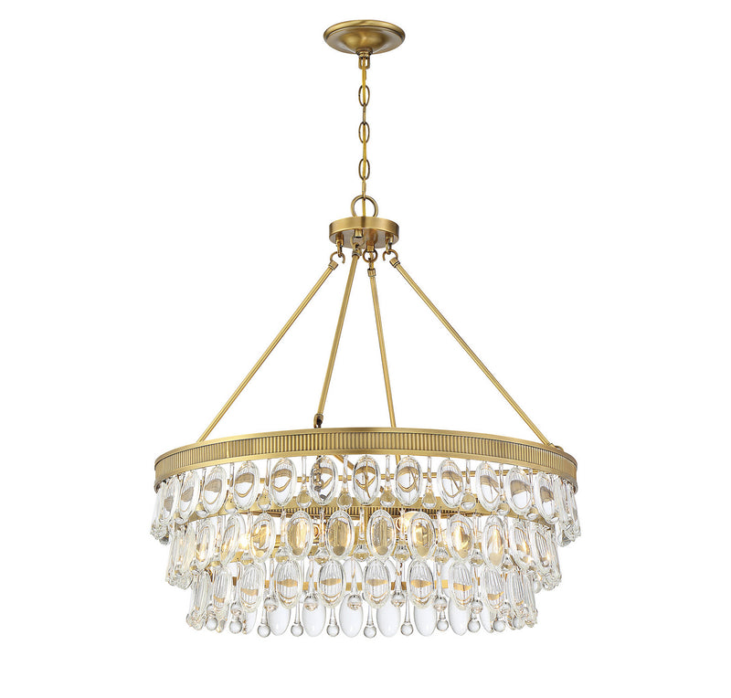 Savoy House 7-8701-6-322 Six Light Pendant, Warm Brass (4)