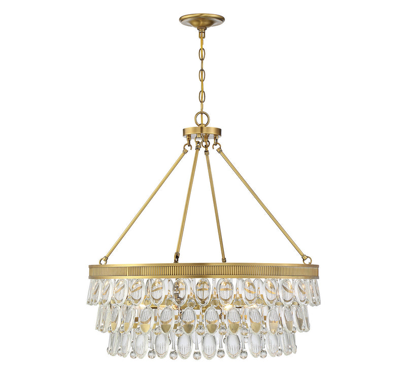 Savoy House 7-8701-6-322 Six Light Pendant, Warm Brass