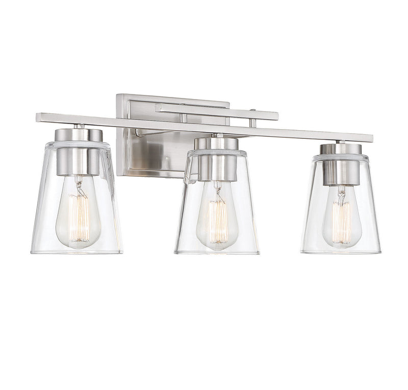 Savoy House 8-1020-3-SN Three Light Bathroom Vanity, Satin Nickel (3)