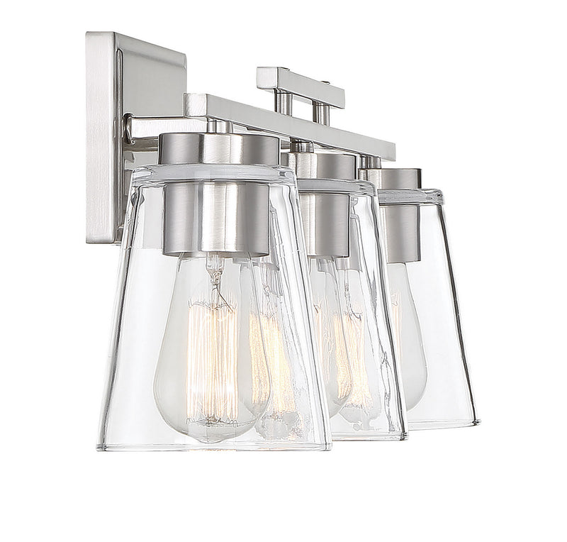 Savoy House 8-1020-3-SN Three Light Bathroom Vanity, Satin Nickel (5)