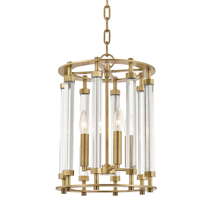 Hudson Valley 2812-AGB Haddon Four Light Pendant, Aged Brass Main Image.jpg