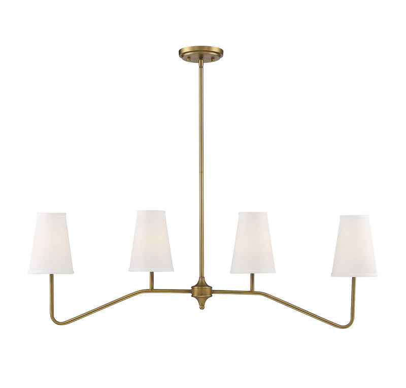 Shoppers Lighting SH10078NB Eva Four Light Chandelier, Natural Brass Main Image.jpg
