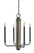 Framburg 5414 MBLACK Loft Four Light Chandelier, Matte Black Main Image.jpg