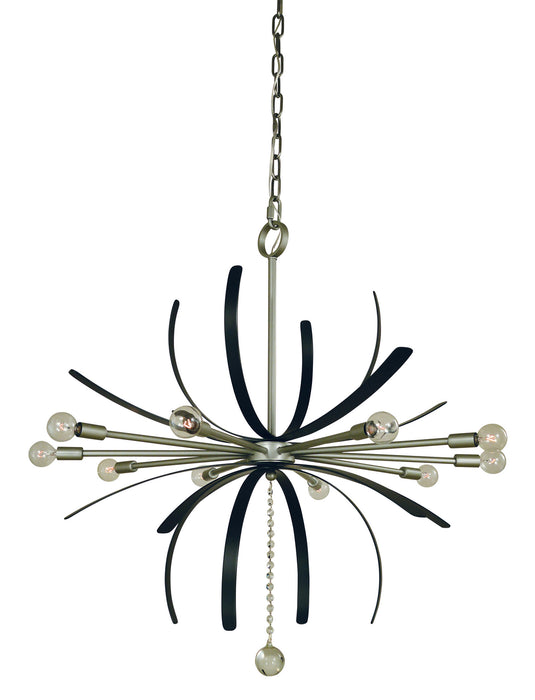 Framburg 5432 SP/MBLACK Victoria Ten Light Chandelier, Satin Pewter With Matte Black Main Image.jpg