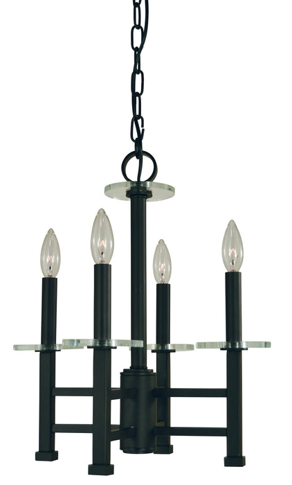 Framburg 5444 MBLACK Metropolitan Four Light Chandelier, Matte Black Main Image.jpg