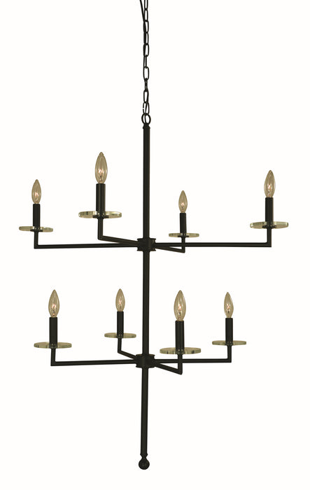 Framburg 5458 MBLACK Muse Eight Light Foyer Chandelier, Matte Black Main Image.jpg